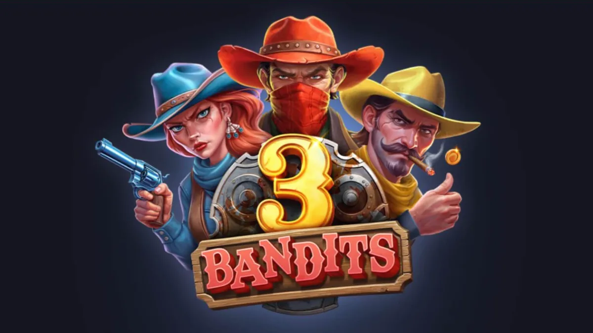 Tampilan visual slot 3 Bandits dengan tema Wild West