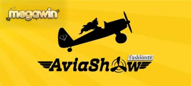 Pesawat terbang dalam permainan Aviashow dengan latar belakang langit yang dinamis